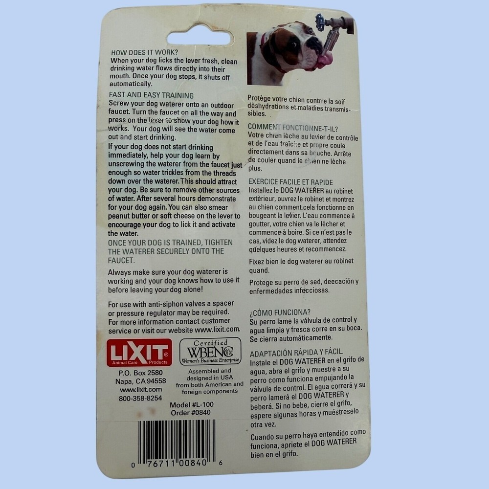 LIXIT Pet Activated Dog Waterwe L-100 Outdoor Faucet Attachment New in Box - Picture 6 of 10
